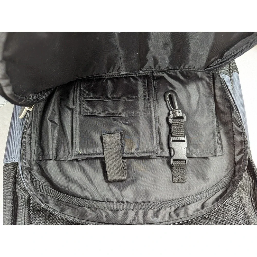 Eddie Bauer Grey Black Backpack 4 Zippers Adjustable Straps School‎ Hiking EUC